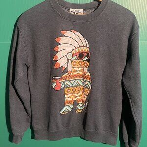 Riot Society Sweatshirt Men’s S Aztec Bear Graphic Pullover Made in Los Angeles